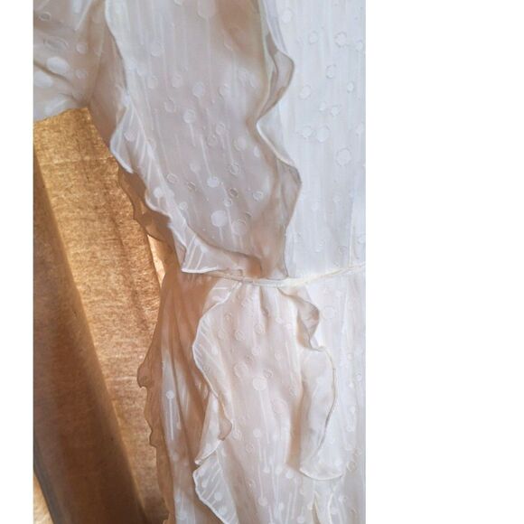 Tommy Hilfiger White Chiffon Ruffled Fit & Flare Dress Size 8 NWT - Picture 7 of 16